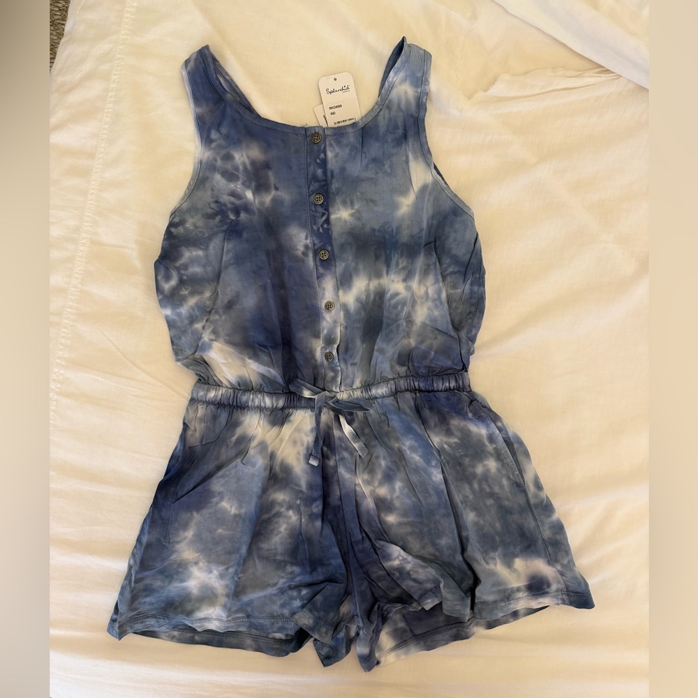 Splendid Girls Indigo Tie-Dye Romper